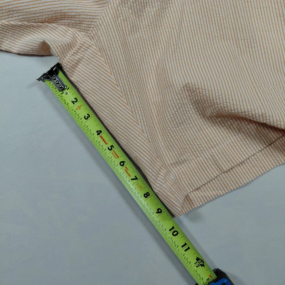 Bills Khakis Parker Short Mens 40‎ Orange White Seersucker Striped Standard Fit